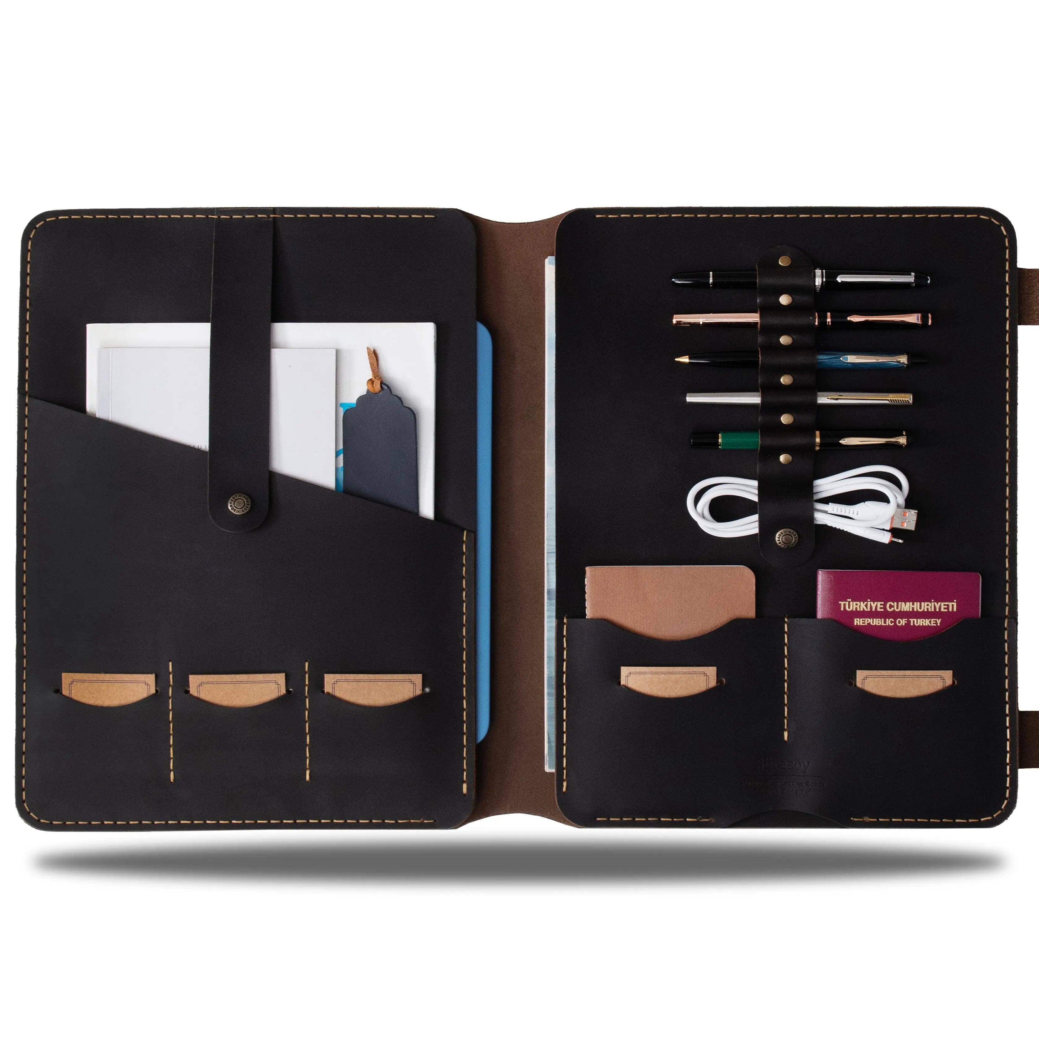 "Artunç XL-Chocolate🍫" Lüks Hakiki Deri Organizer & Macbook - İPad Kılıfı / Anahtarlık Hediye Kargo, İsim Kazıma, Hediye Paketi Ücretsiz !