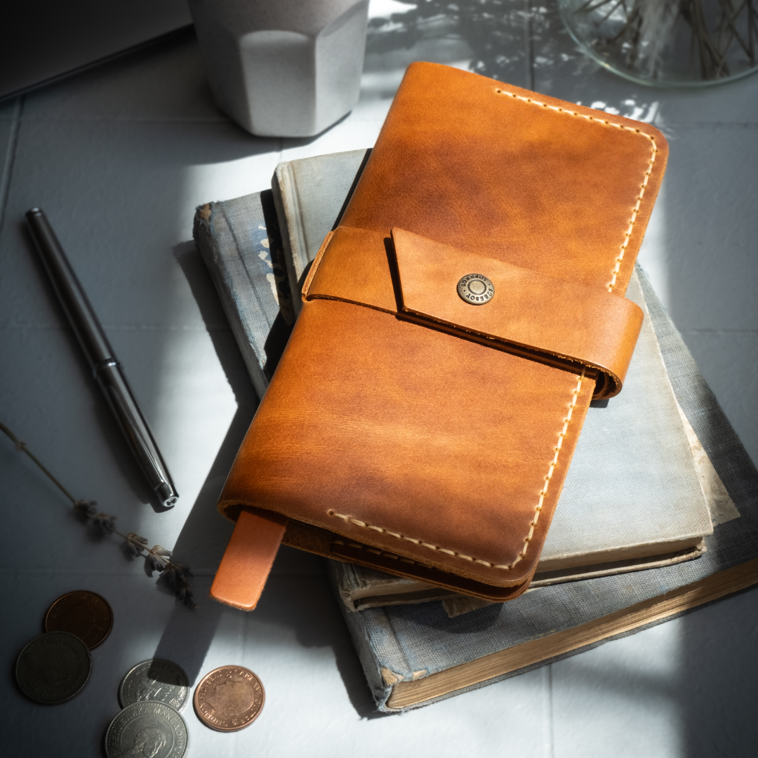 "Ongün" Lüks Hakiki Deri Defter Kılıfı / Anahtarlık Hediye