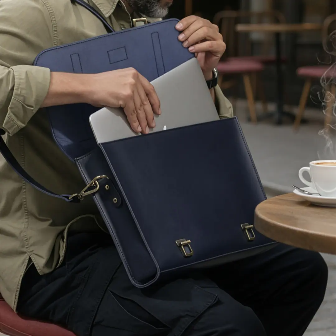 "Temur XL - Lacivert" Lüks Evrak Çantası / Anahtarlık Hediye Kargo, İsim Kazıma, Hediye Paketi Ücretsiz !