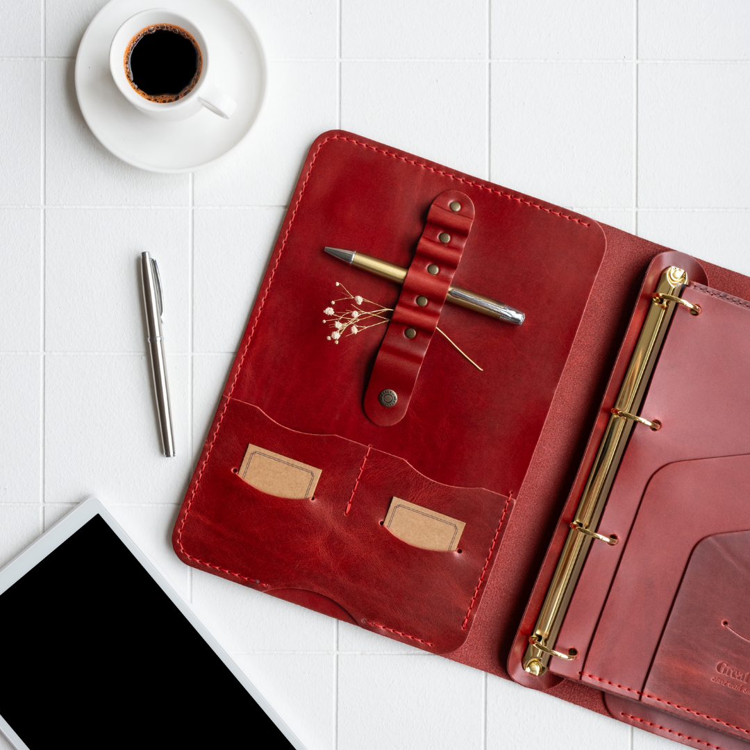 "Parla A4 Pro" Lüks Hakiki Deri Organizer & iPad Kılıfı / Çizgili Bloknot & Anahtarlık Hediye
