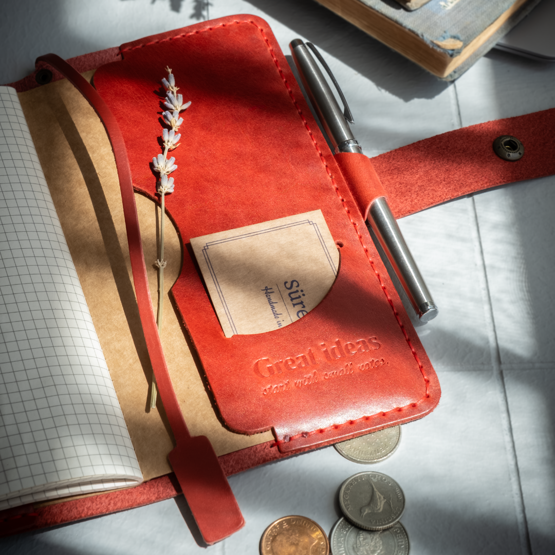 "Ongün" Lüks Hakiki Deri Defter Kılıfı / Anahtarlık Hediye