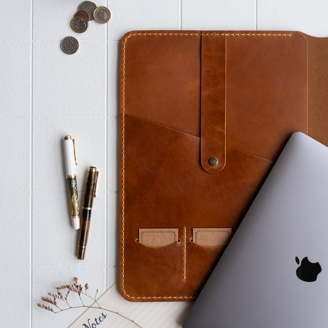 "Artunç XL" Lüks Hakiki Deri Organizer & Macbook - İPad Kılıfı / Anahtarlık Hediye