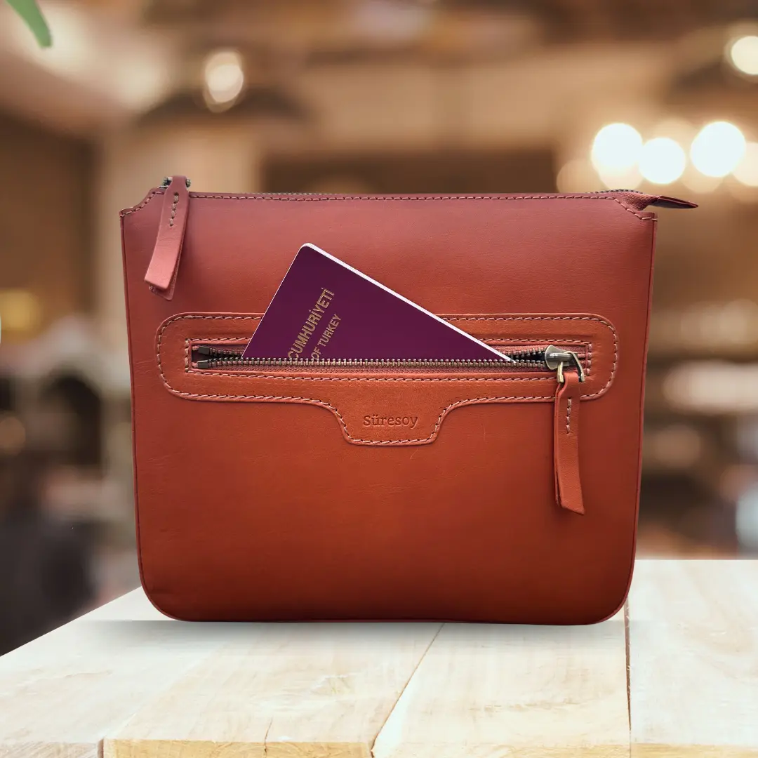 "Andaç" Lüks Hakiki Deri Çanta / Anahtarlık Hediye Kargo, İsim Kazıma, Hediye Paketi Ücretsiz !