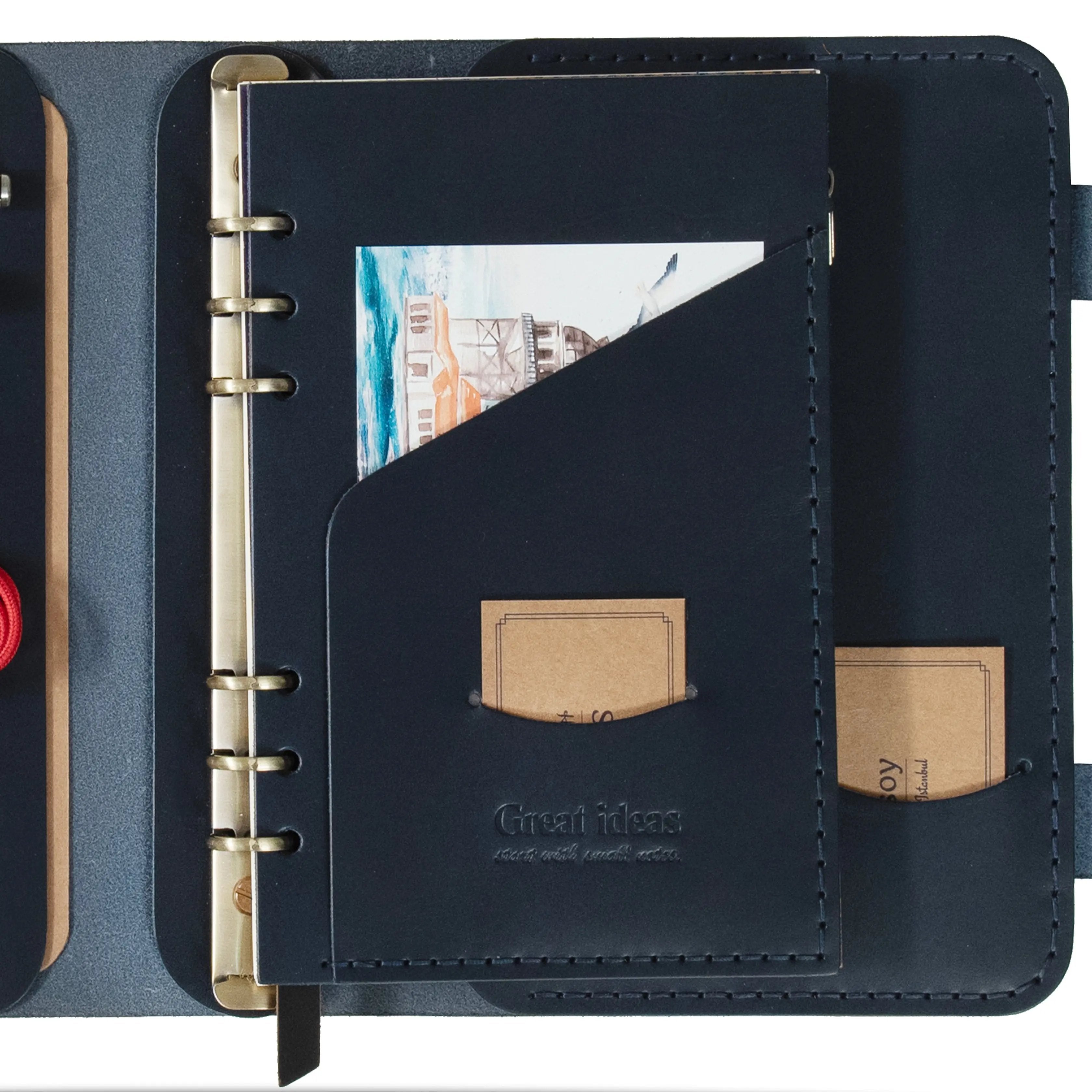 "Parla A5 Pro-Lacivert" Lüks Hakiki Deri Organizer / Çizgili Bloknot, Ayraç, Anahtarlık Hediye Kargo, İsim Kazıma, Hediye Paketi Ücretsiz !