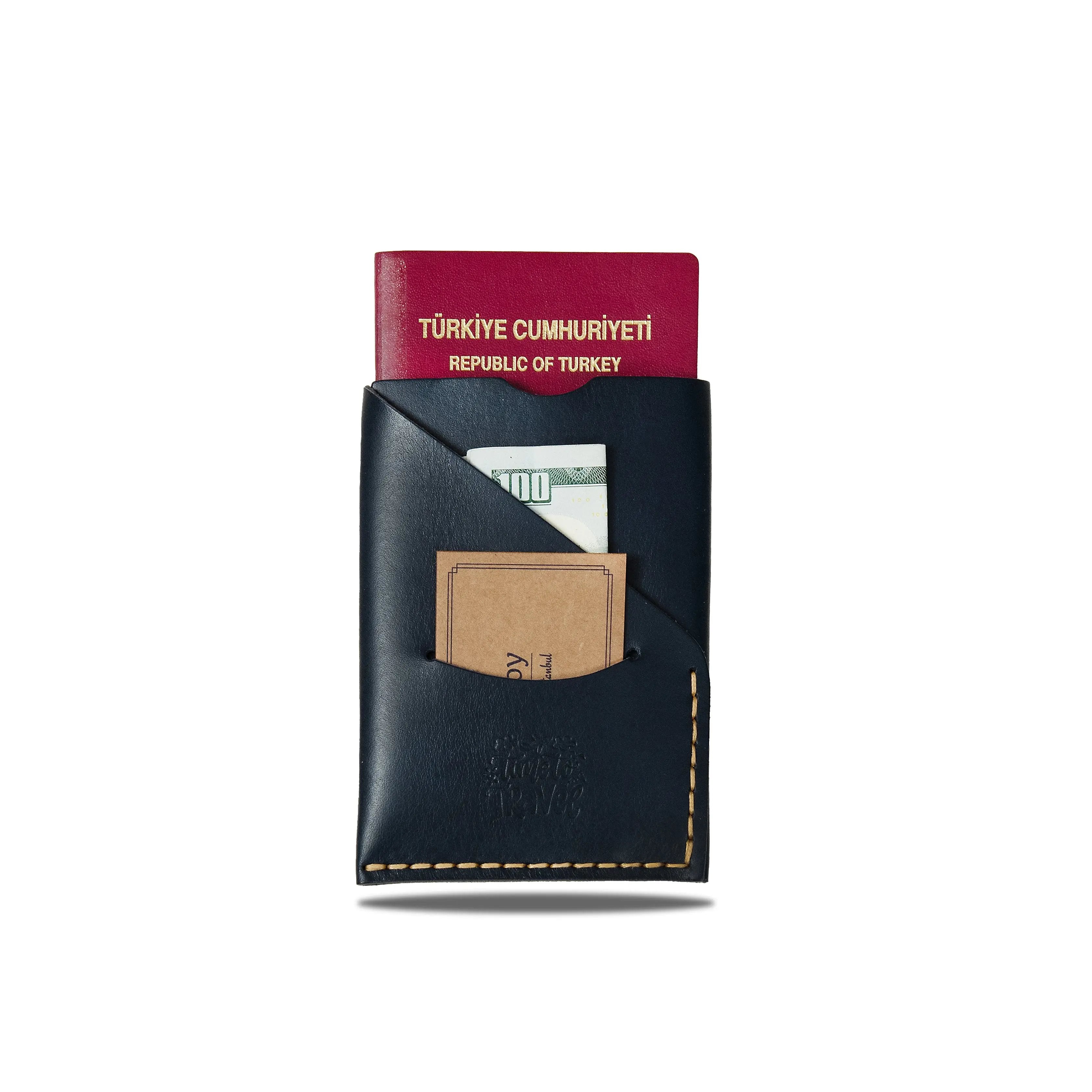 "Doruk - Lacivert" Lüks Hakiki Deri Pasaportluk / Anahtarlık Hediye suresoy