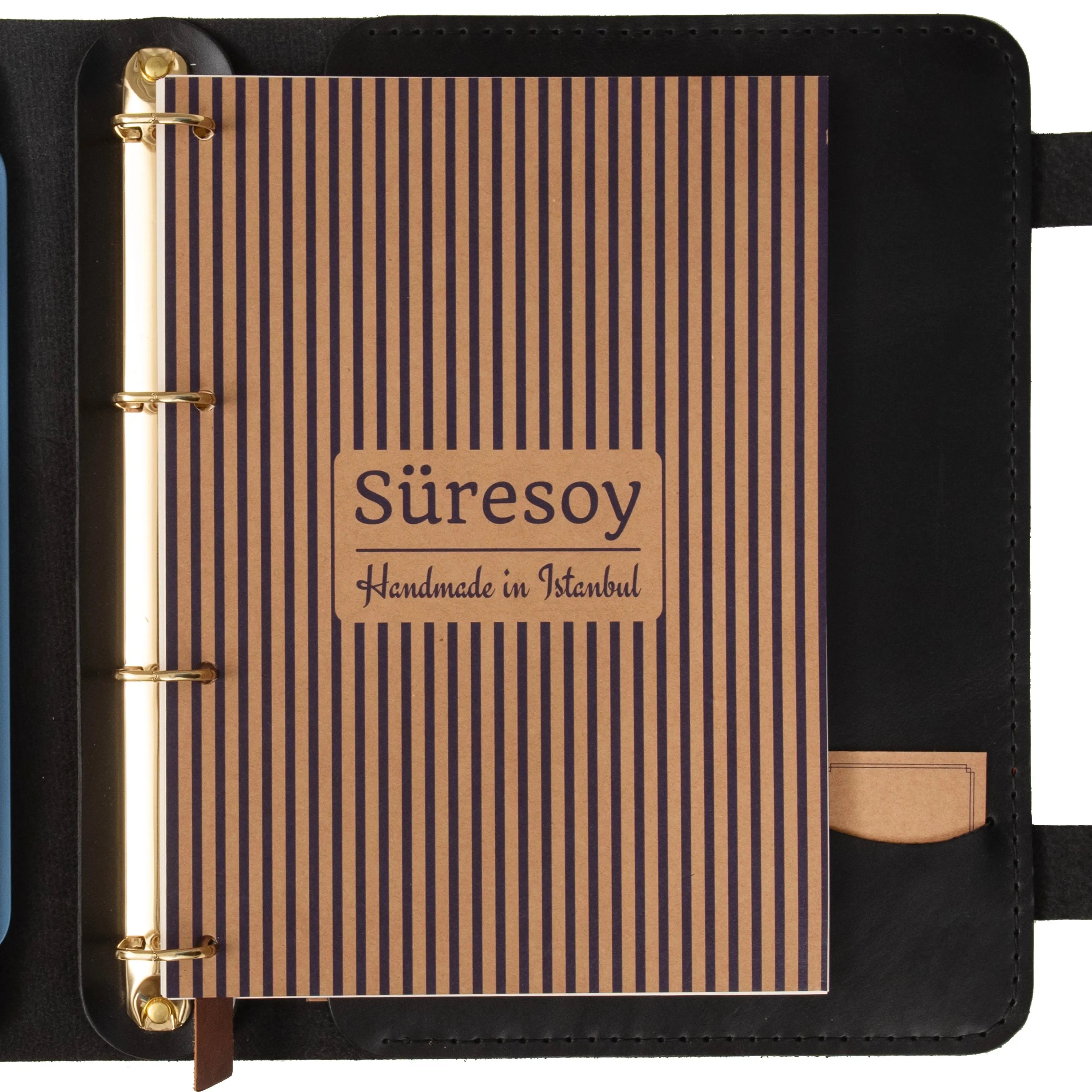 "Parla A4 Pro-Antik Siyah" Lüks Hakiki Deri Organizer / Çizgisiz Bloknot, Ayraç, Anahtarlık Hediye Kargo, İsim Kazıma, Hediye Paketi Ücretsiz !