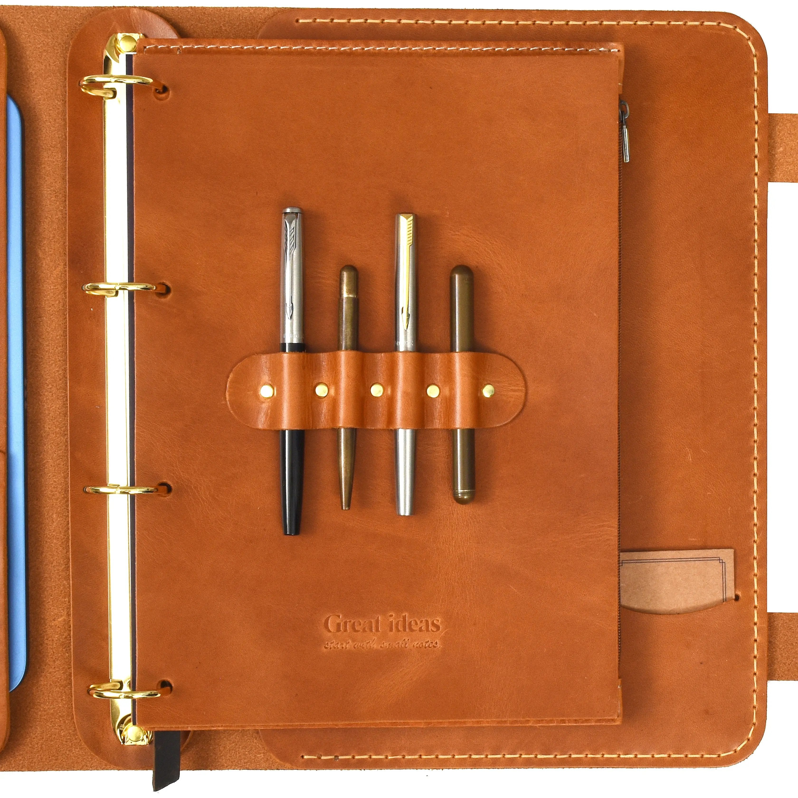 "Güneri A4 Pro-Antik Camel" Lüks Hakiki Deri Organizer / Çizgisiz Bloknot, Ayraç, Anahtarlık Hediye Kargo, İsim Kazıma, Hediye Paketi Ücretsiz !