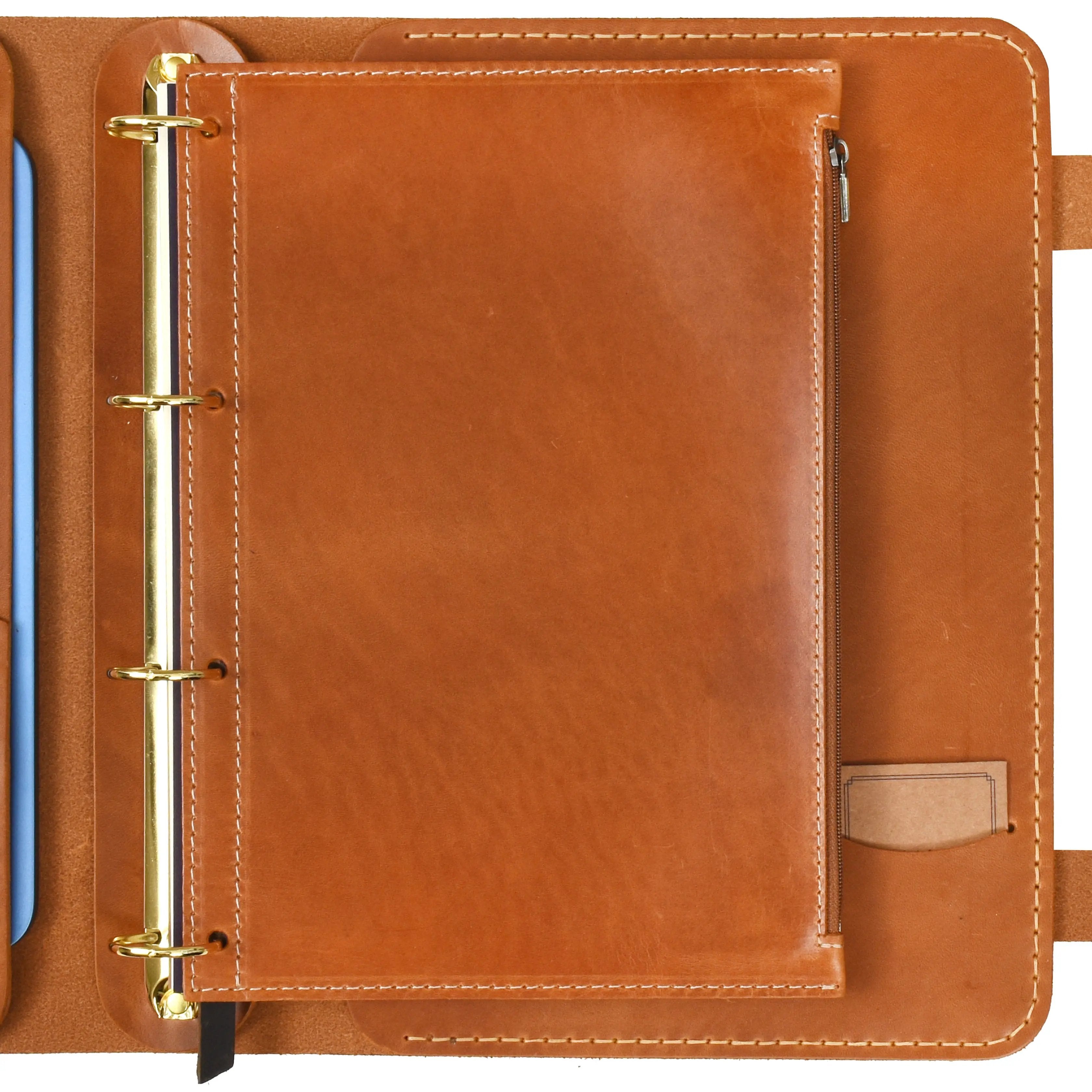 "Güneri A4 Pro-Antik Camel" Lüks Hakiki Deri Organizer / Çizgisiz Bloknot, Ayraç, Anahtarlık Hediye Kargo, İsim Kazıma, Hediye Paketi Ücretsiz !