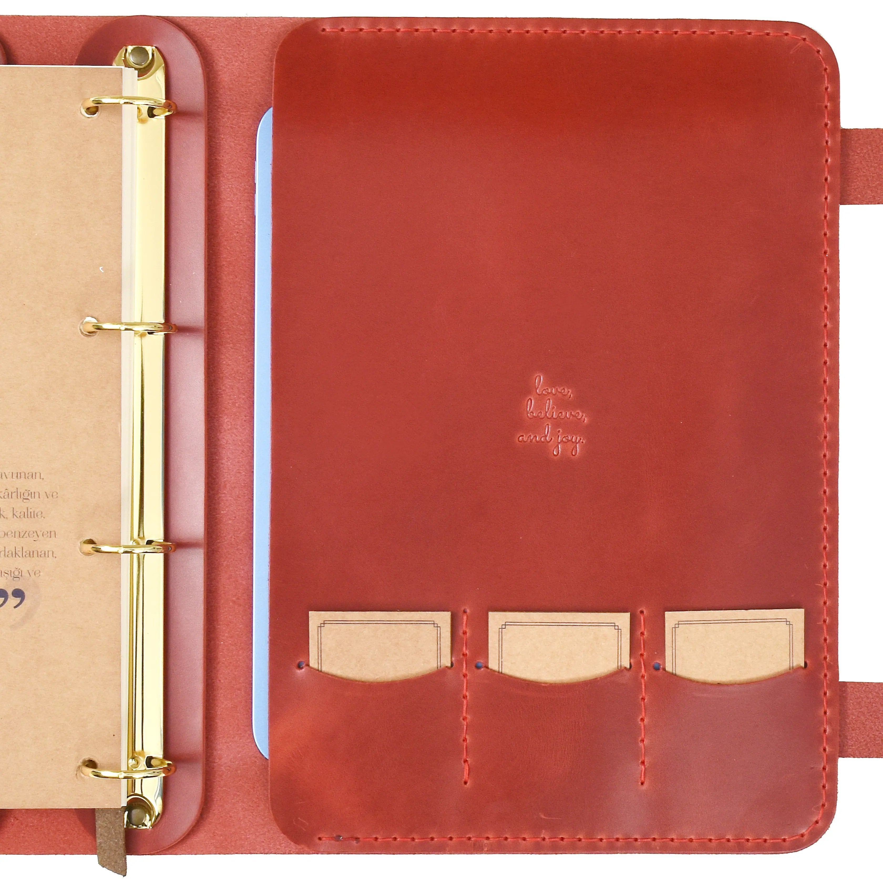 "Güneri A4 Pro-Antik Kırmızı" Lüks Hakiki Deri Organizer / Çizgisiz Bloknot, Ayraç, Anahtarlık Hediye Kargo, İsim Kazıma, Hediye Paketi Ücretsiz !