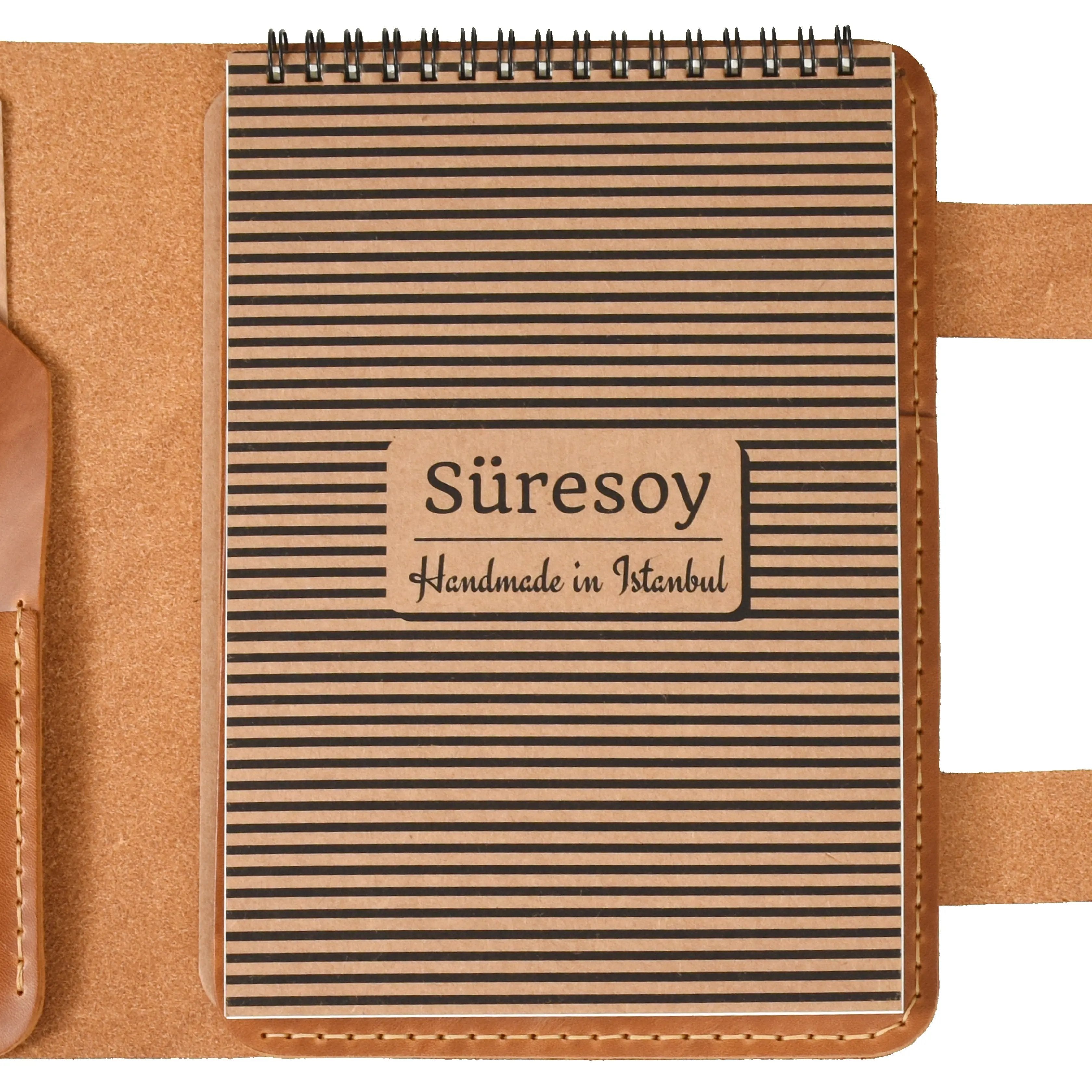 "Tunga A5 Spiralli-Camel" Lüks Hakiki Deri Organizer / Çizgisiz Spiralli Bloknot, Anahtarlık Hediye Kargo, İsim Kazıma, Hediye Paketi Ücretsiz !