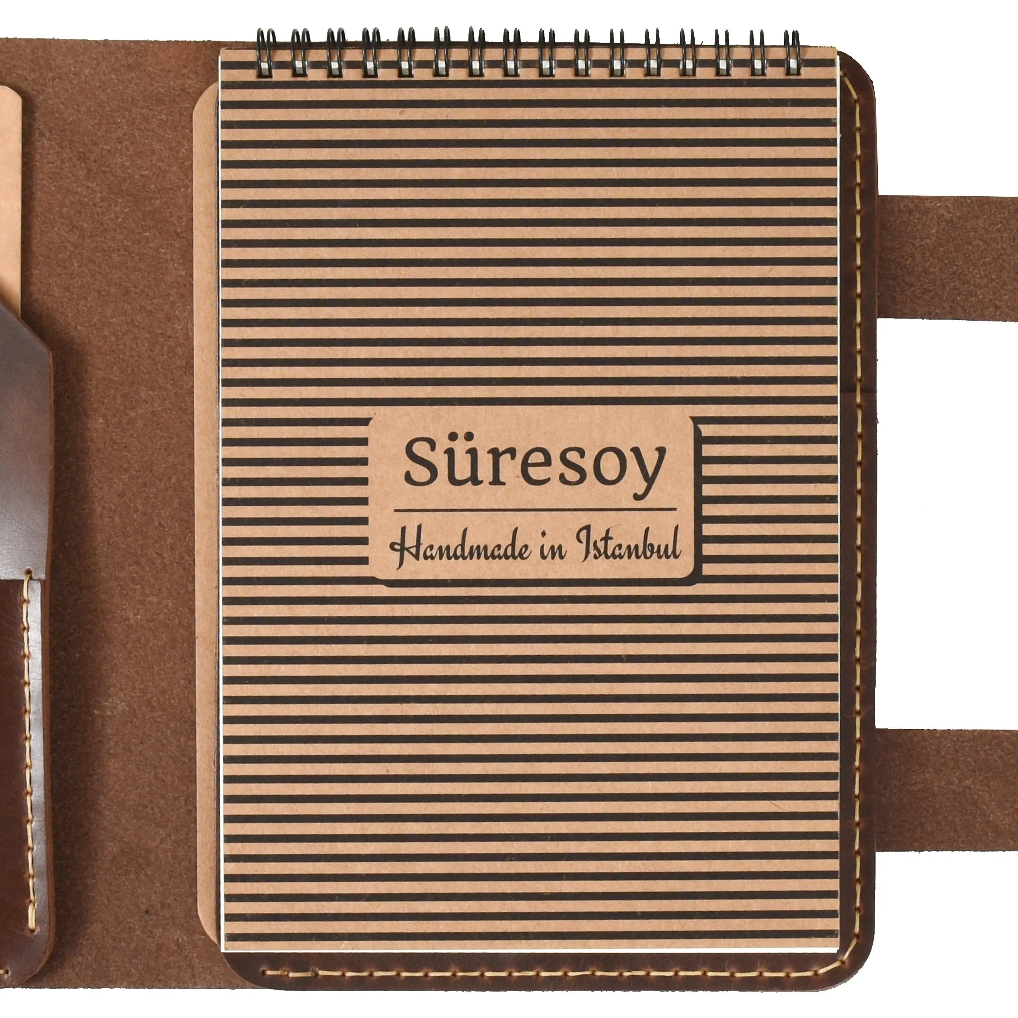 "Tunga A5 Spiralli-Antik Kahve" Lüks Hakiki Deri Organizer / Çizgisiz Spiralli Bloknot, Anahtarlık Hediye Kargo, İsim Kazıma, Hediye Paketi Ücretsiz !