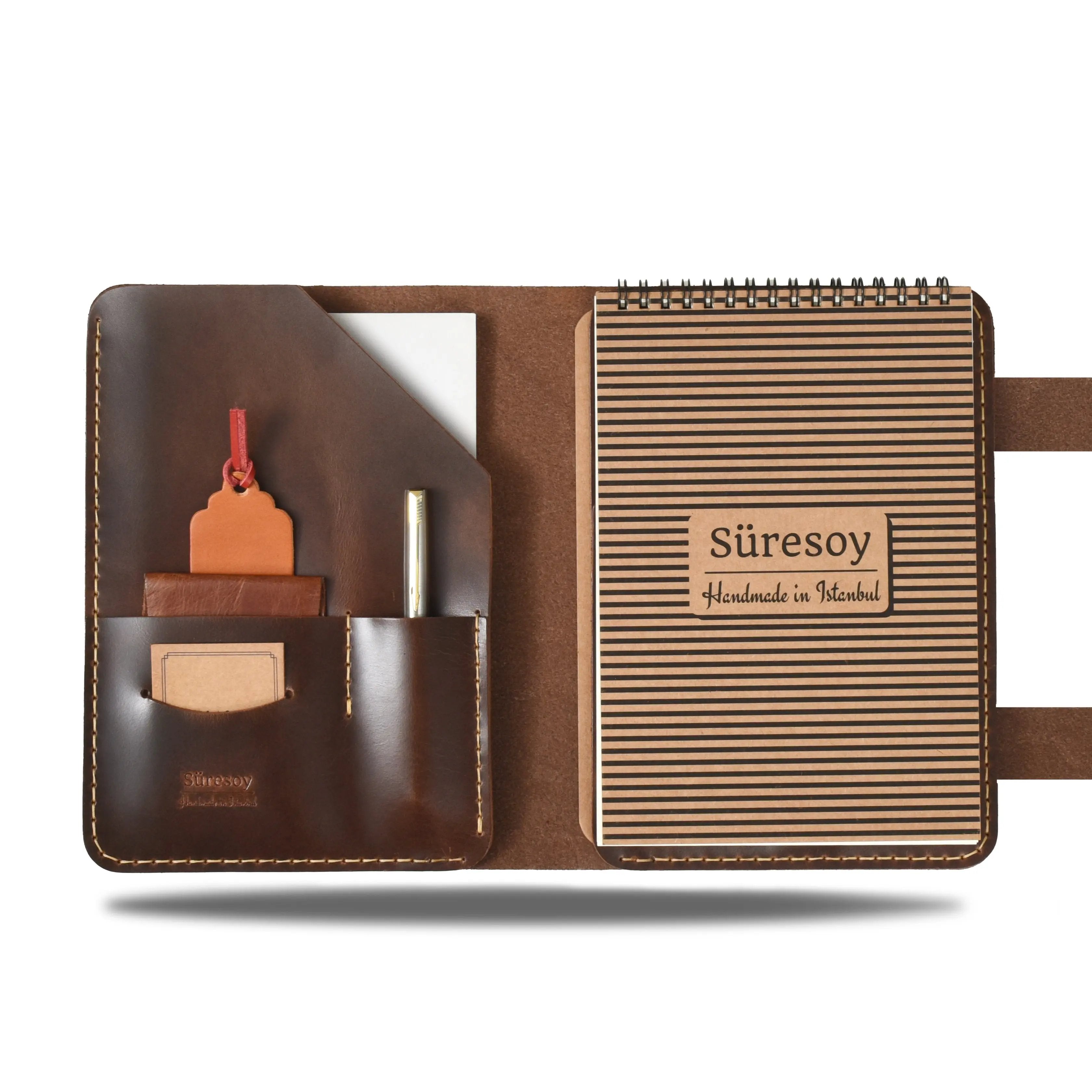 "Tunga A5 Spiralli-Antik Kahve" Lüks Hakiki Deri Organizer / Çizgisiz Spiralli Bloknot, Anahtarlık Hediye Kargo, İsim Kazıma, Hediye Paketi Ücretsiz !
