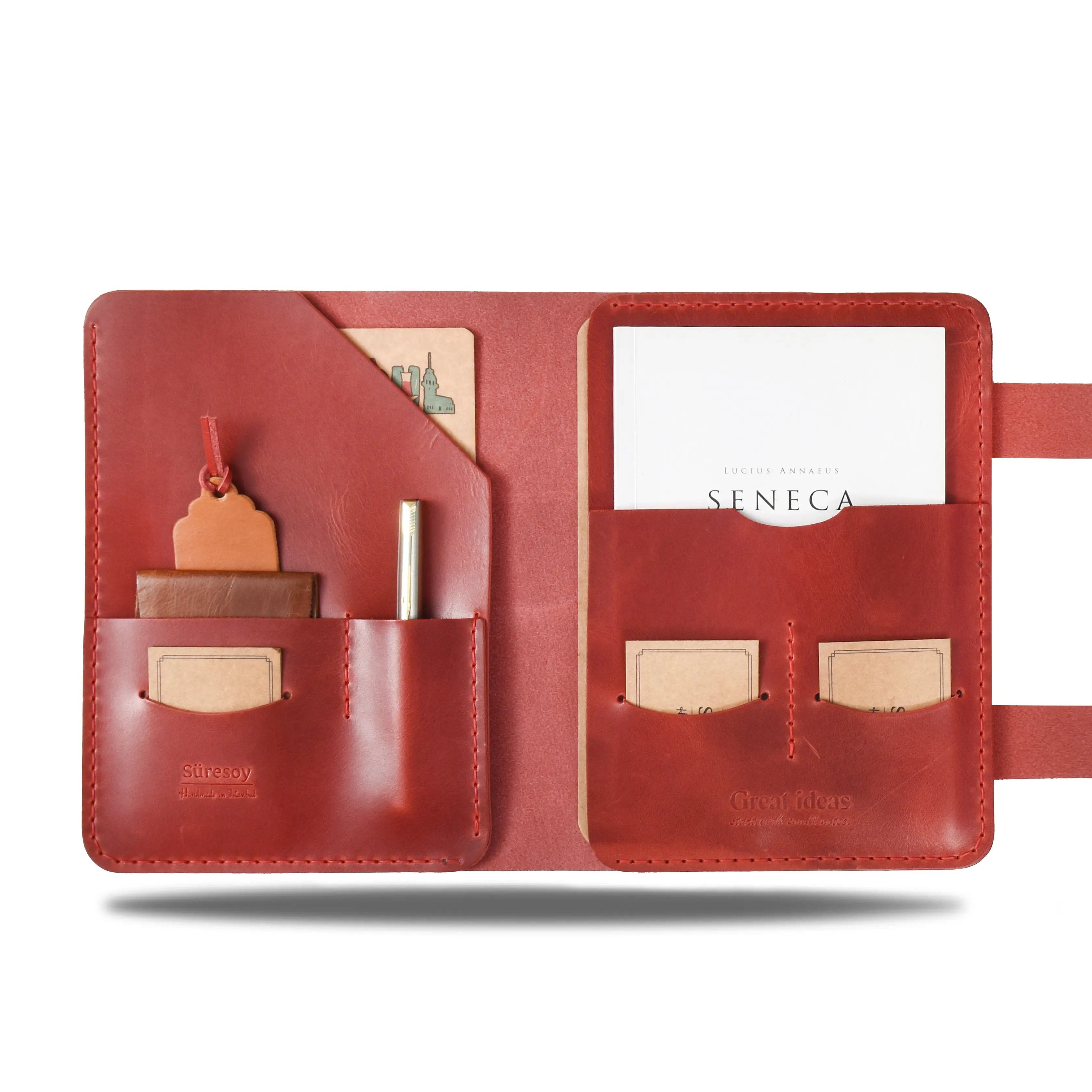 "Tunga A5 Spiralli-Antik Kırmızı" Lüks Hakiki Deri Organizer / Çizgisiz Spiralli Bloknot, Anahtarlık Hediye Kargo, İsim Kazıma, Hediye Paketi Ücretsiz !