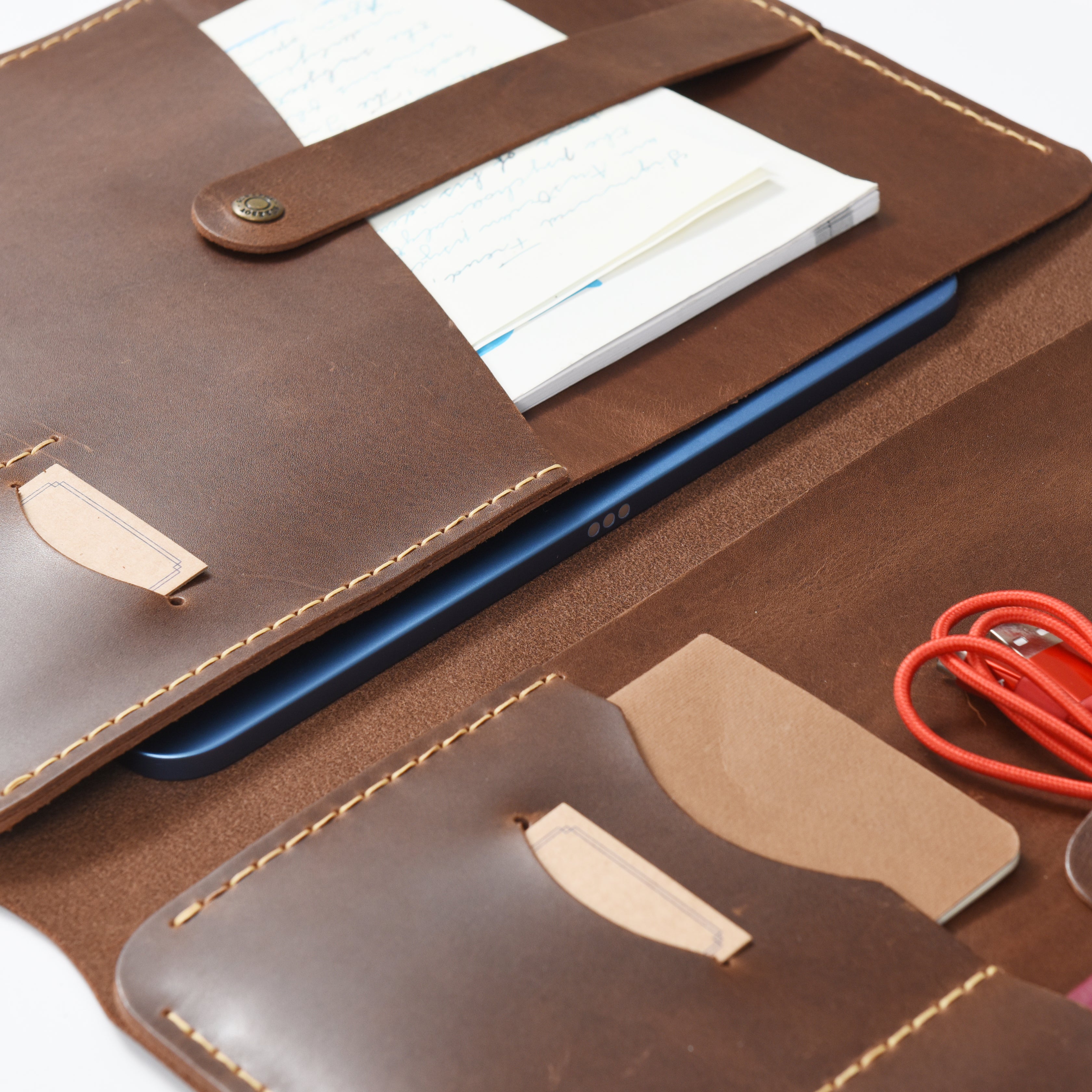 "Artunç XL" Lüks Hakiki Deri Organizer & Macbook - İPad Kılıfı / Anahtarlık Hediye