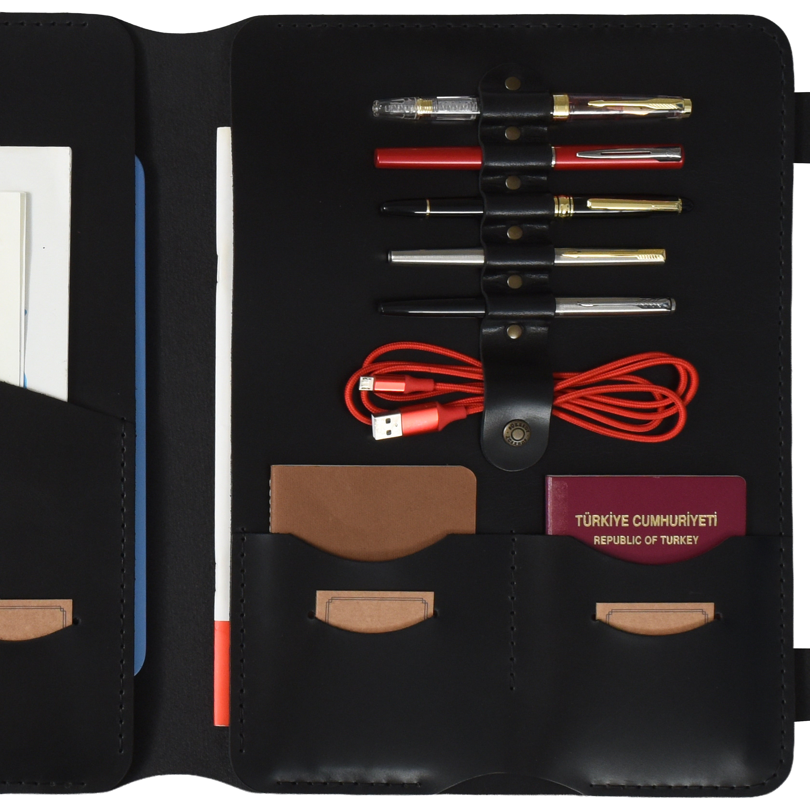 "Artunç XL" Lüks Hakiki Deri Organizer & Macbook - İPad Kılıfı / Anahtarlık Hediye