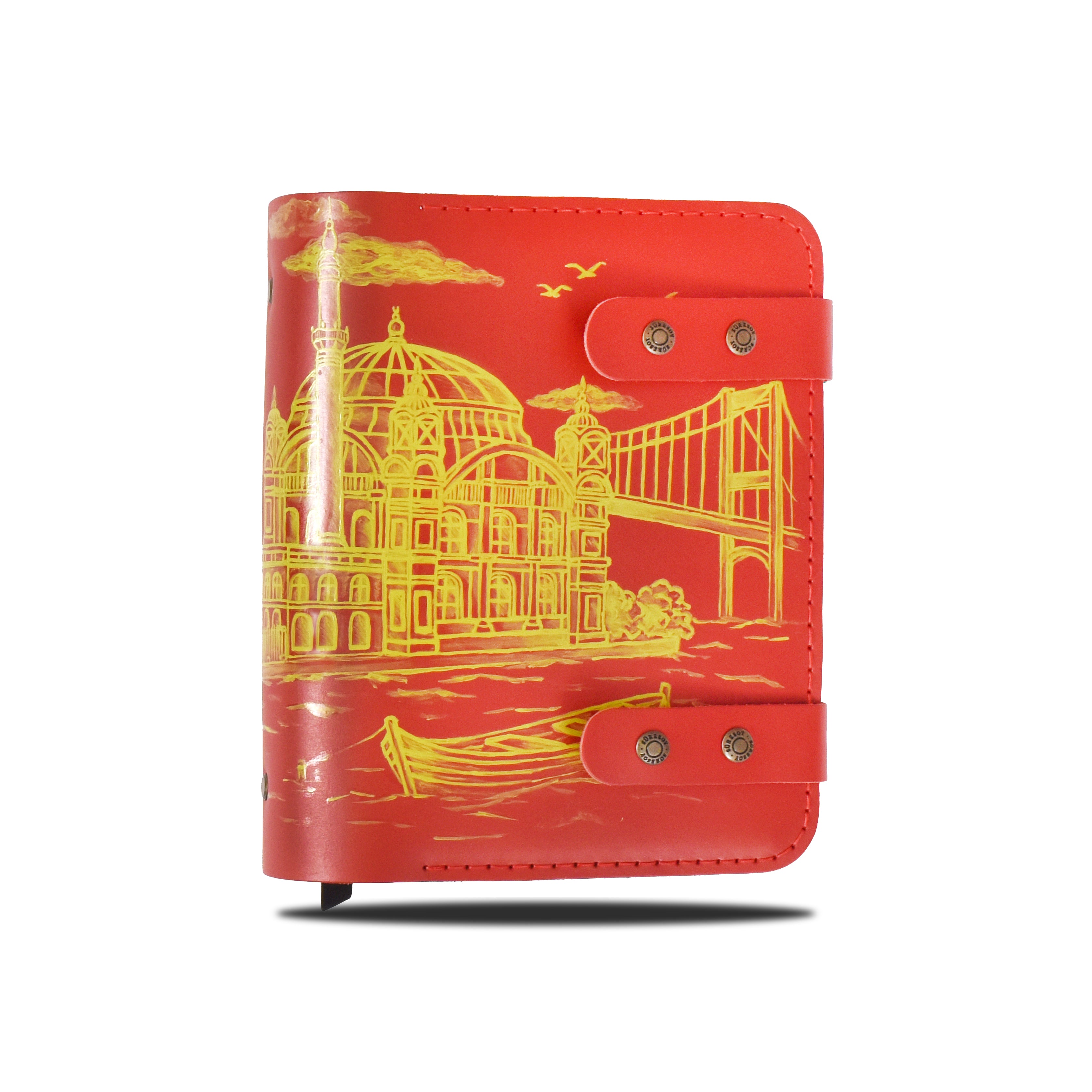 "Güneri A5 Pro-Kırmızı" ORTAKÖY Yedi Tepeli Şehir İstanbul Limitli Seri 2 / Sulu Boya ile İsim Yazma, Anahtarlık Hediye