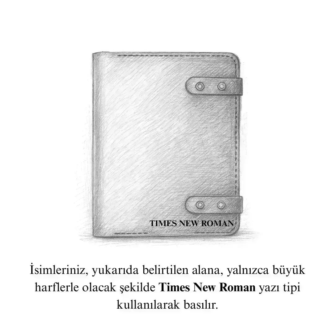 Güneri A4 Pro-Antik Siyah Lüks Hakiki Deri Organizer üzerindeki Times New Roman yazı tipi örneği.