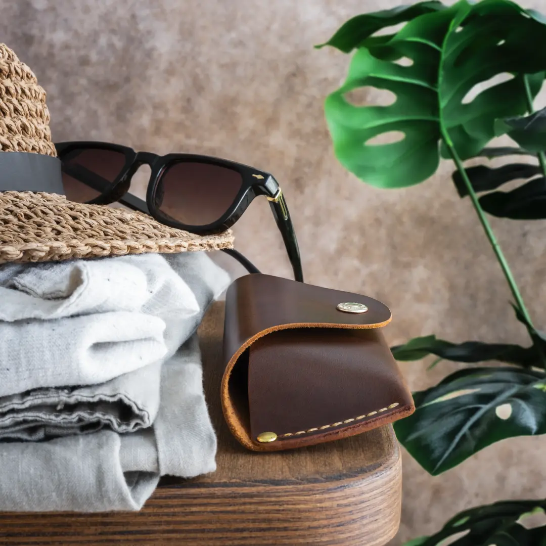 "Ongan - Caramel🍯" Lüks Hakiki Deri Gözlük Kılıfı / Anahtarlık Hediye Kargo, İsim Kazıma, Hediye Paketi Ücretsiz !