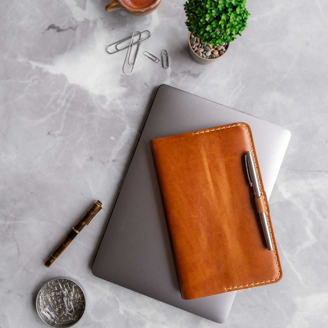 "Talu" Lüks Hakiki Deri A5 Defter Kılıfı / Çizgili Defter, Ayraç ve Anahtarlık Hediye