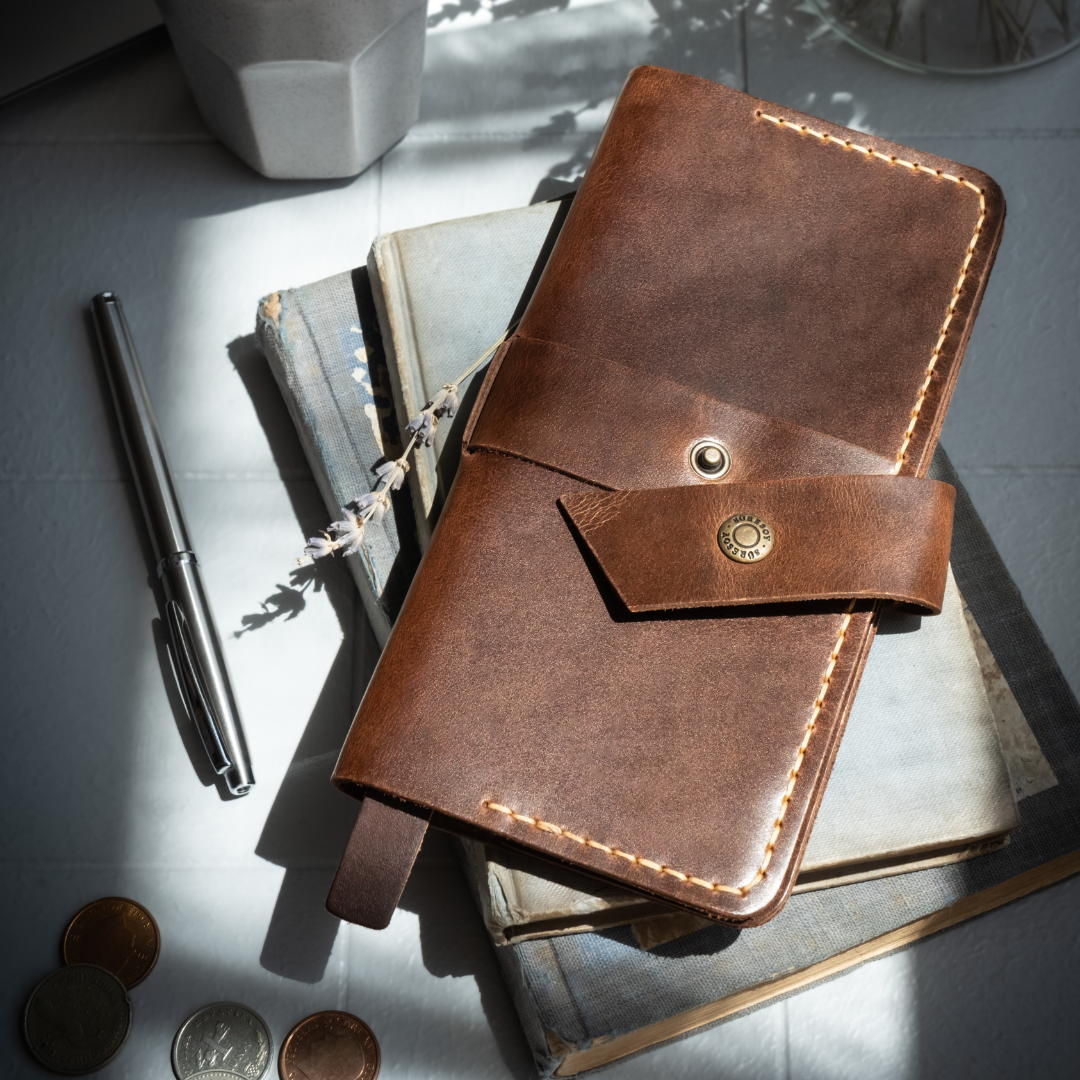 "Ongün" Lüks Hakiki Deri Defter Kılıfı / Anahtarlık Hediye