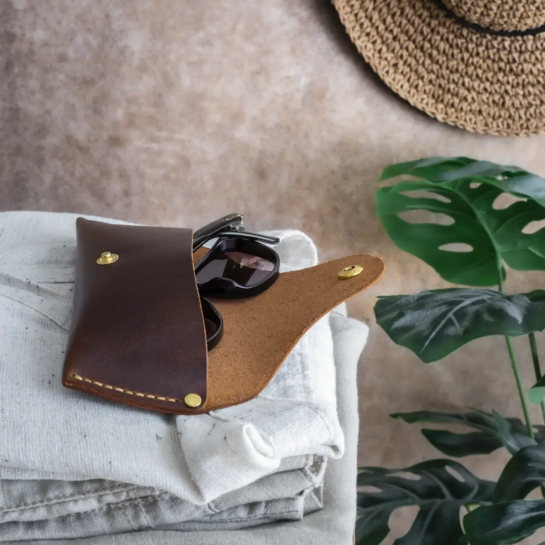 "Ongan - Caramel🍯" Lüks Hakiki Deri Gözlük Kılıfı / Anahtarlık Hediye Kargo, İsim Kazıma, Hediye Paketi Ücretsiz !