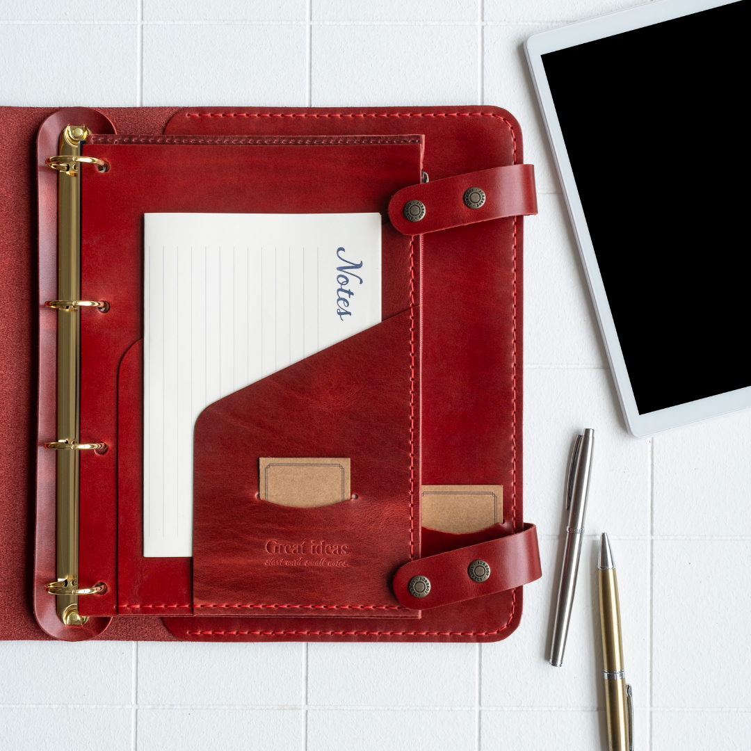 "Parla A4 Pro" Lüks Hakiki Deri Organizer & iPad Kılıfı / Çizgili Bloknot & Anahtarlık Hediye