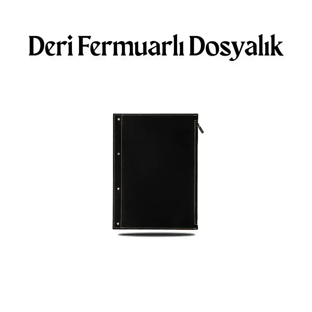 Güneri A4 Pro-Antik Siyah Lüks Hakiki Deri Organizer / Çizgisiz Bloknot, İsim Yazma, Şık Hediye Paketi, Ayraç, Anahtarlık ve Kargo Ücretsiz !