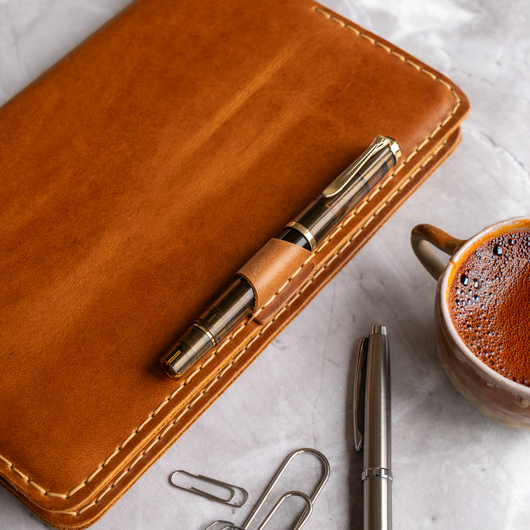 "Talu" Lüks Hakiki Deri A5 Defter Kılıfı / Çizgili Defter, Ayraç ve Anahtarlık Hediye