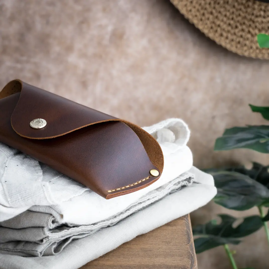 "Ongan - Caramel🍯" Lüks Hakiki Deri Gözlük Kılıfı / Anahtarlık Hediye Kargo, İsim Kazıma, Hediye Paketi Ücretsiz !