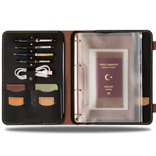 Görseli Galeri görüntüleyiciye yükleyin, &quot;Parla A4 Pro-Chocolate🍫&quot; Lüks Hakiki Deri Organizer / Çizgisiz Bloknot, İsim Yazma, Şık Hediye Paketi, Ayraç, Anahtarlık ve Kargo Ücretsiz !
