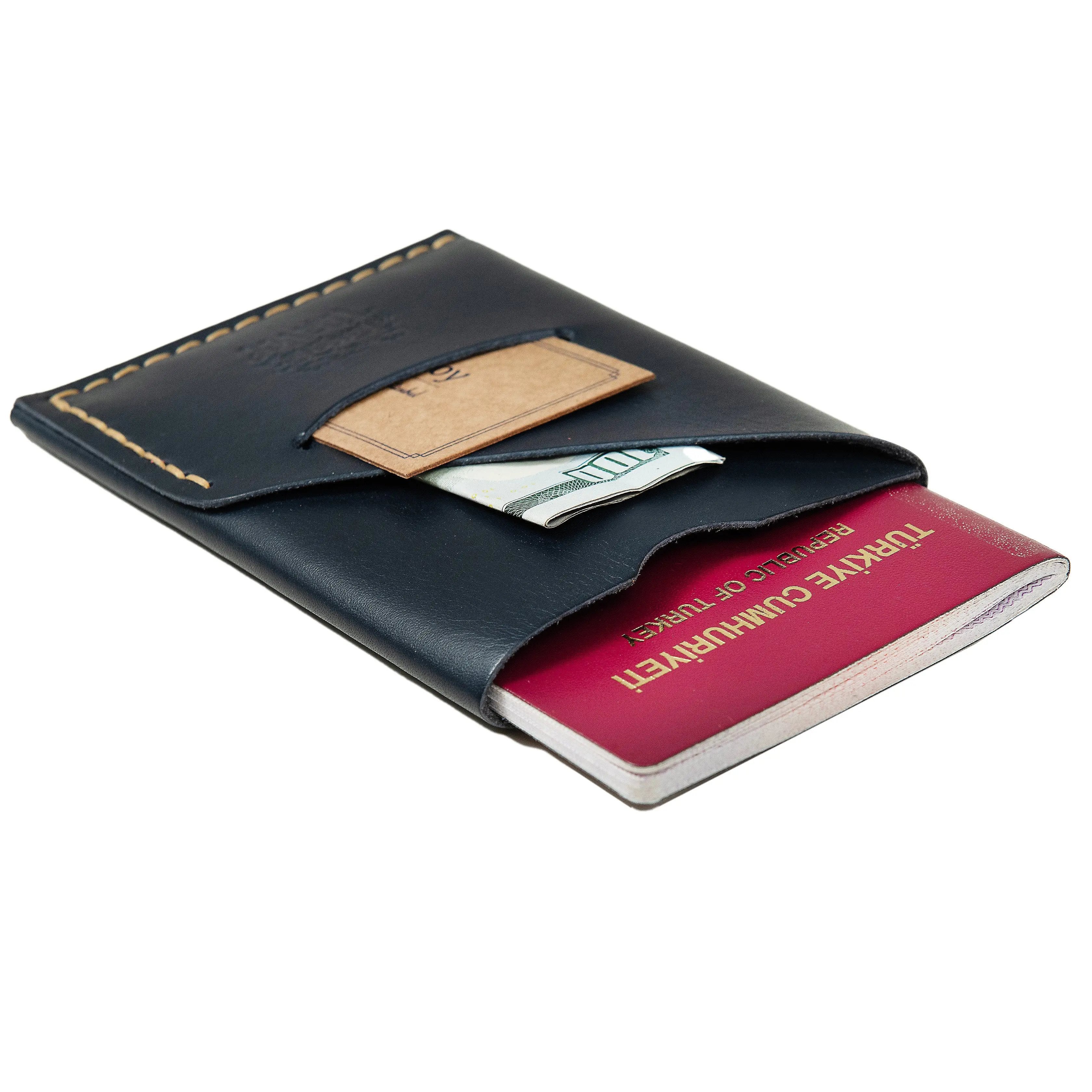 "Doruk - Lacivert" Lüks Hakiki Deri Pasaportluk / Anahtarlık Hediye suresoy