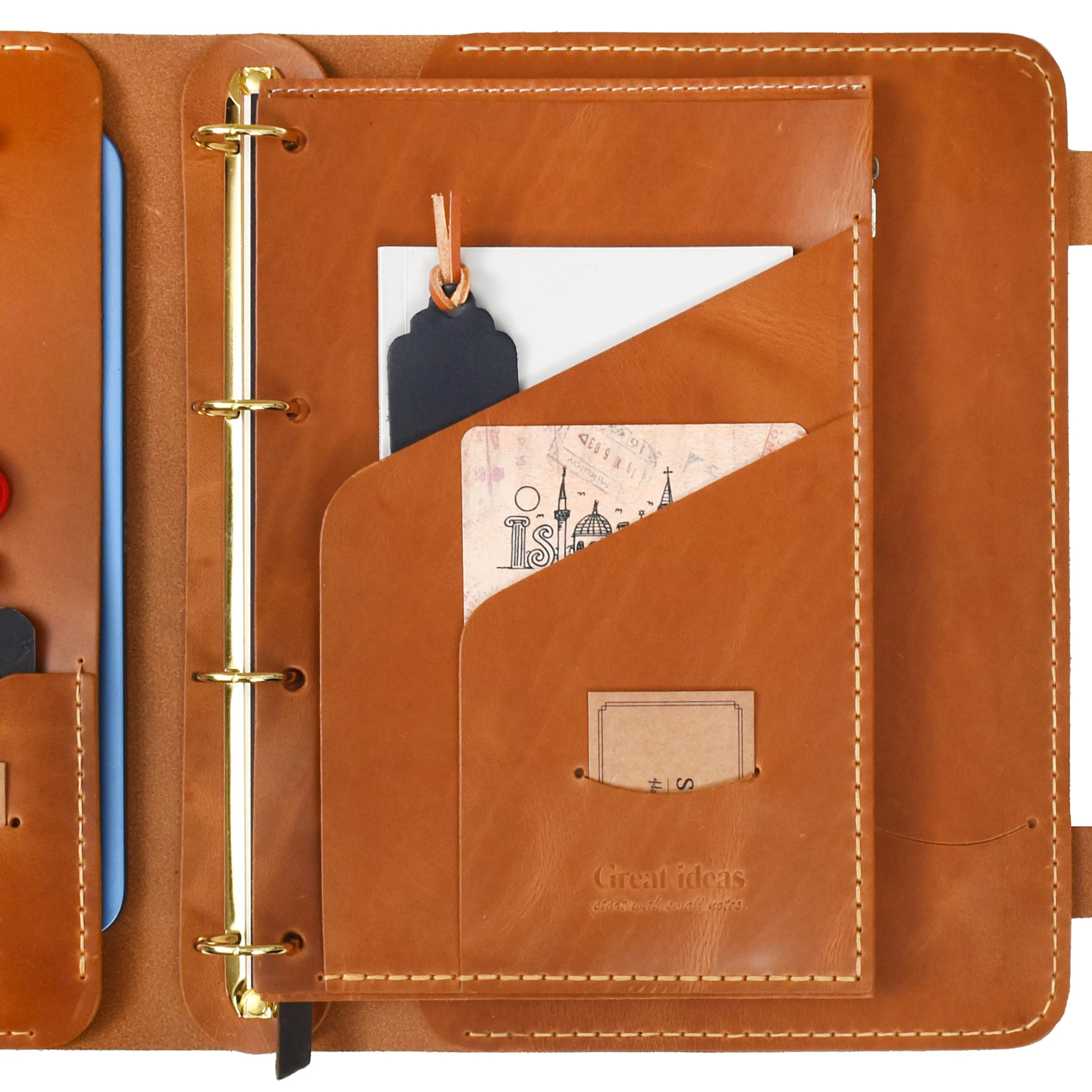 "Parla A4 Pro-Antik Camel" Lüks Hakiki Deri Organizer / Çizgisiz Bloknot, Ayraç, Anahtarlık Hediye Kargo, İsim Kazıma, Hediye Paketi Ücretsiz !