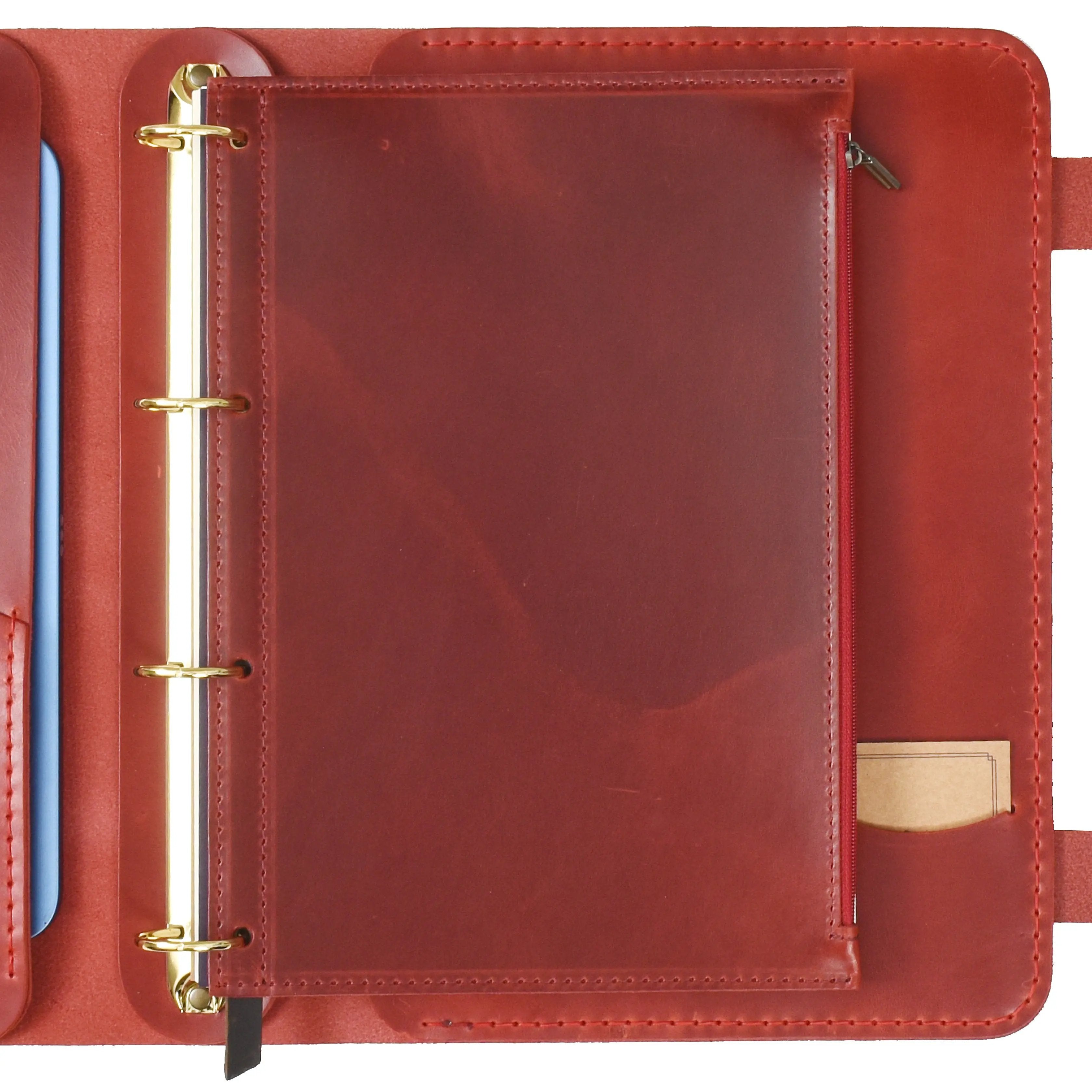 "Güneri A4 Pro-Antik Kırmızı" Lüks Hakiki Deri Organizer / Çizgisiz Bloknot, Ayraç, Anahtarlık Hediye Kargo, İsim Kazıma, Hediye Paketi Ücretsiz !