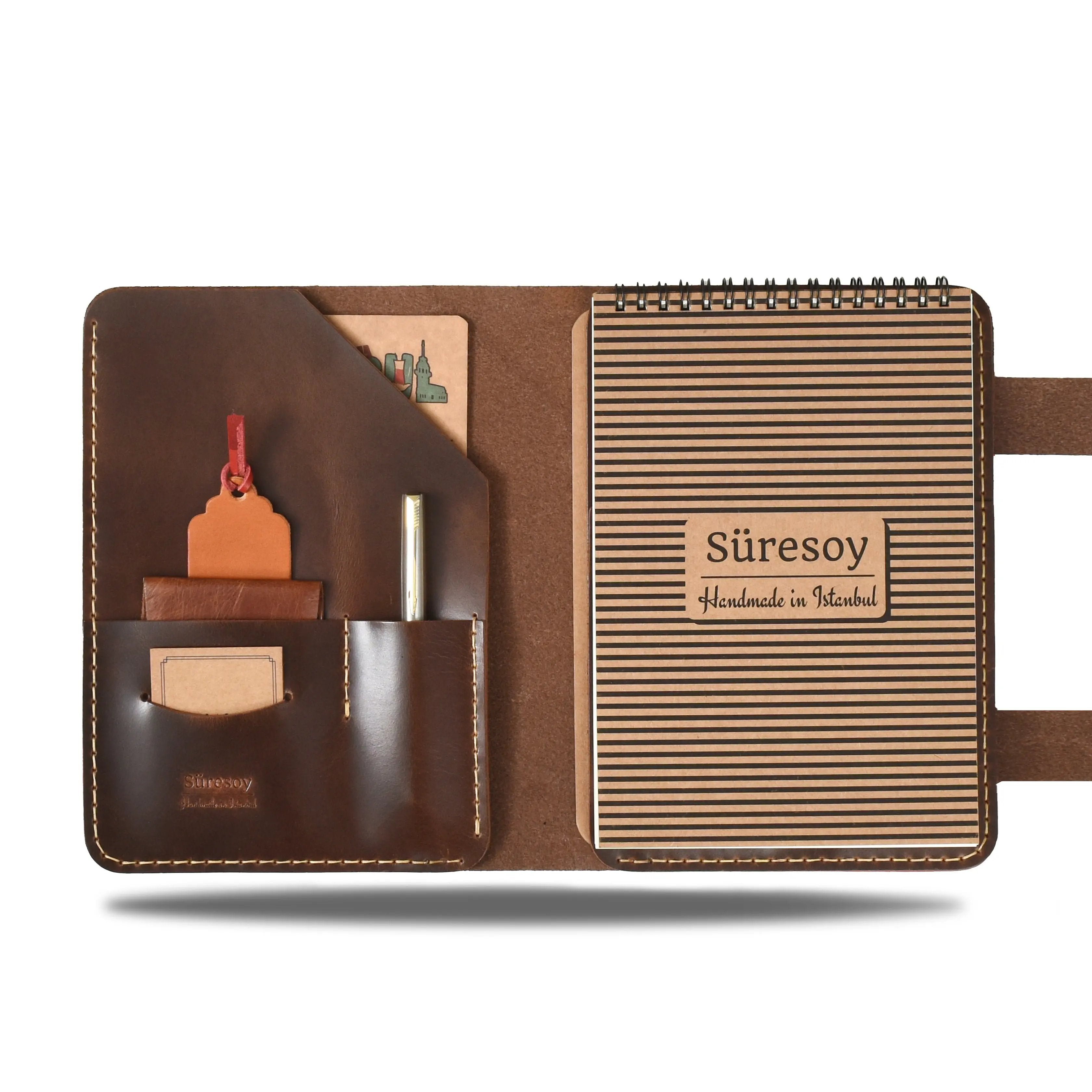 "Tunga A5 Spiralli-Antik Kahve" Lüks Hakiki Deri Organizer / Çizgisiz Spiralli Bloknot, Anahtarlık Hediye Kargo, İsim Kazıma, Hediye Paketi Ücretsiz !