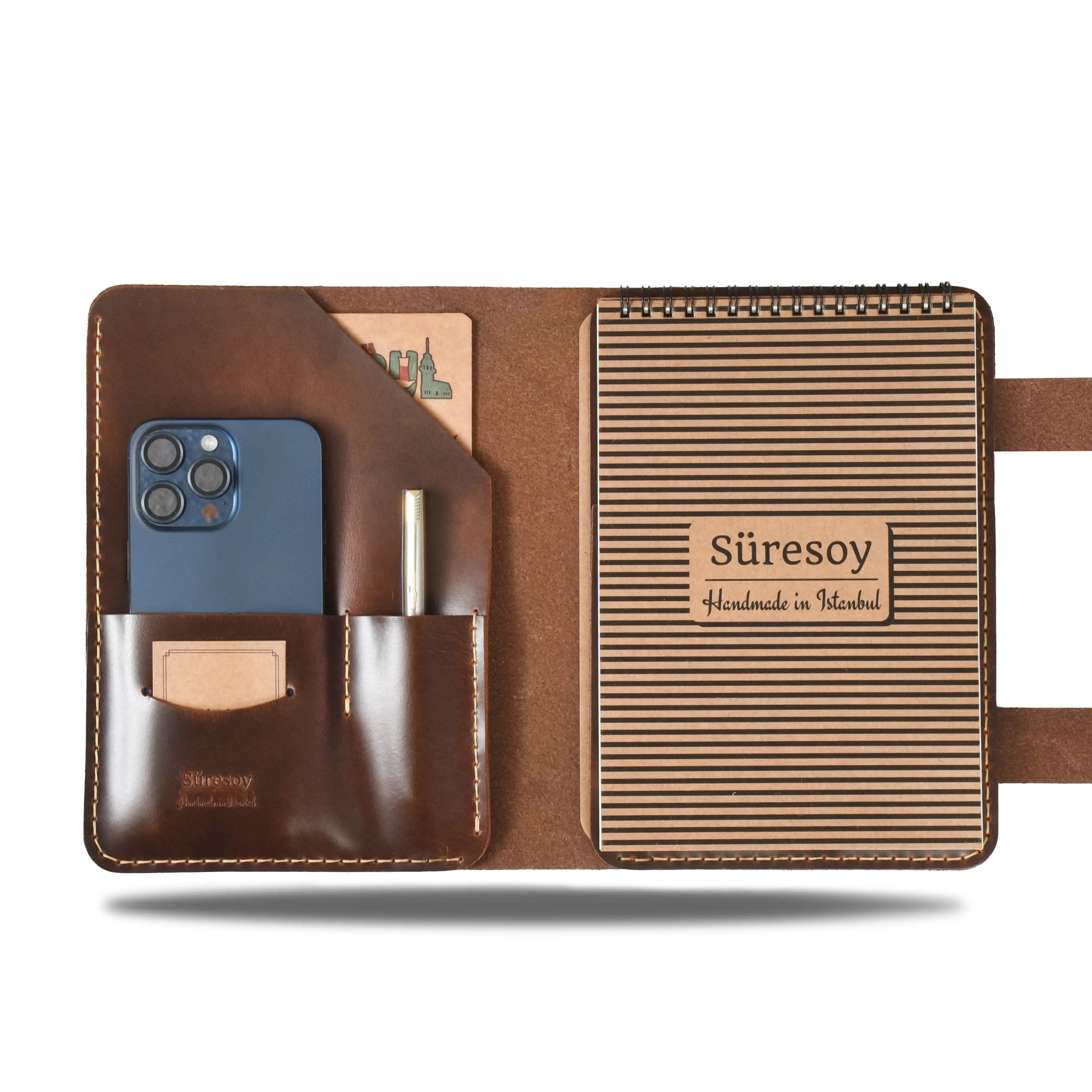 "Tunga A5 Spiralli-Antik Kahve" Lüks Hakiki Deri Organizer / Çizgisiz Spiralli Bloknot, Anahtarlık Hediye Kargo, İsim Kazıma, Hediye Paketi Ücretsiz !