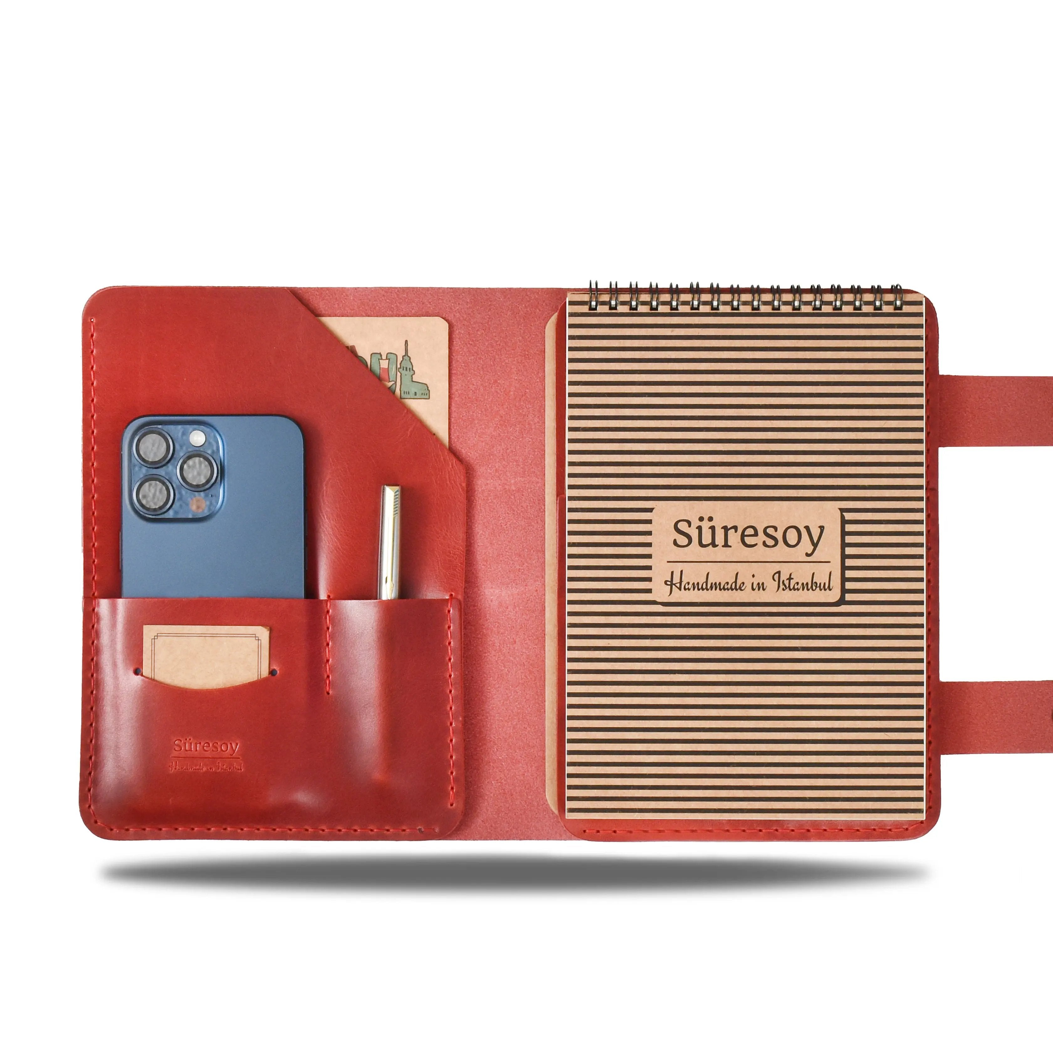 "Tunga A5 Spiralli-Antik Kırmızı" Lüks Hakiki Deri Organizer / Çizgisiz Spiralli Bloknot, Anahtarlık Hediye Kargo, İsim Kazıma, Hediye Paketi Ücretsiz !
