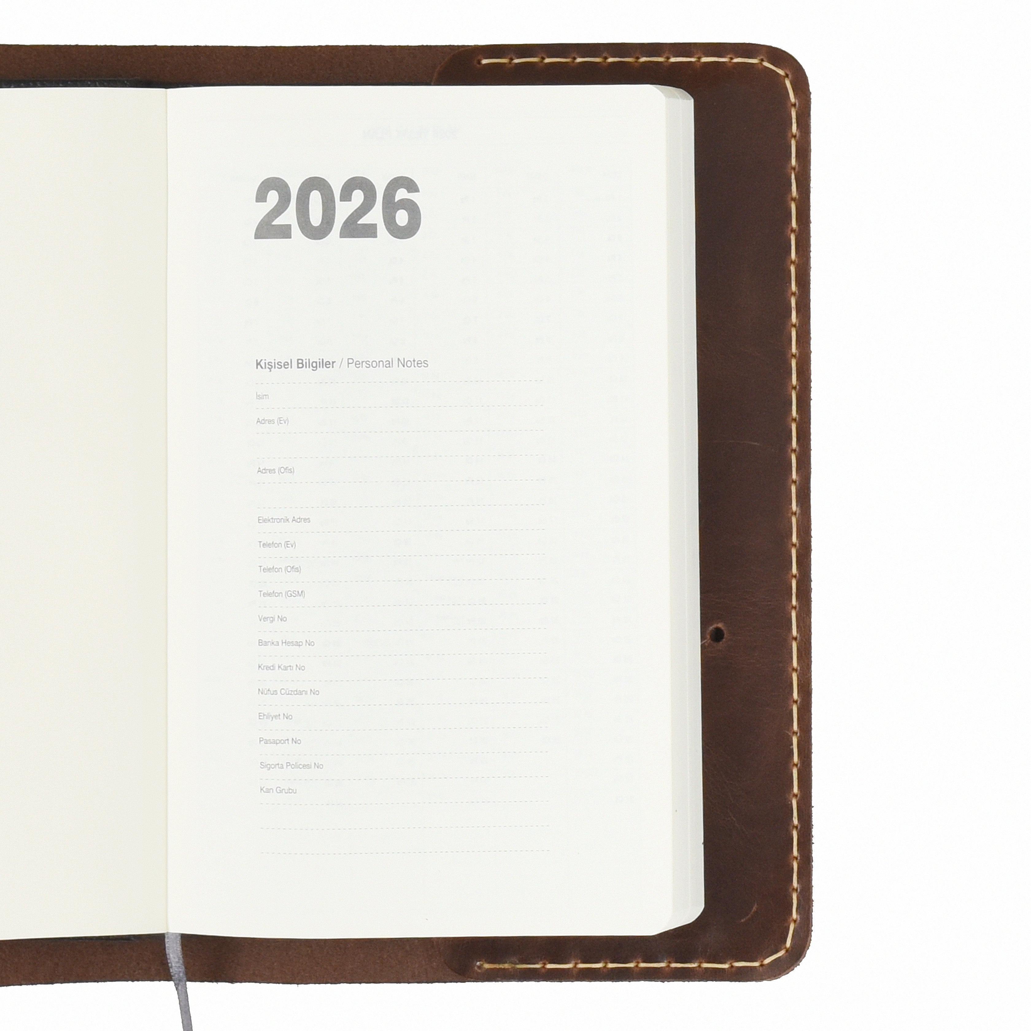 ''(26 Adet Limitli Ürün) 2026 A5 Ajanda - Antik Kahve" Kız Kulesi Sulu Boya Tasarım / Sulu Boya ile İsim Yazma, Kalem, Anahtarlık Hediye