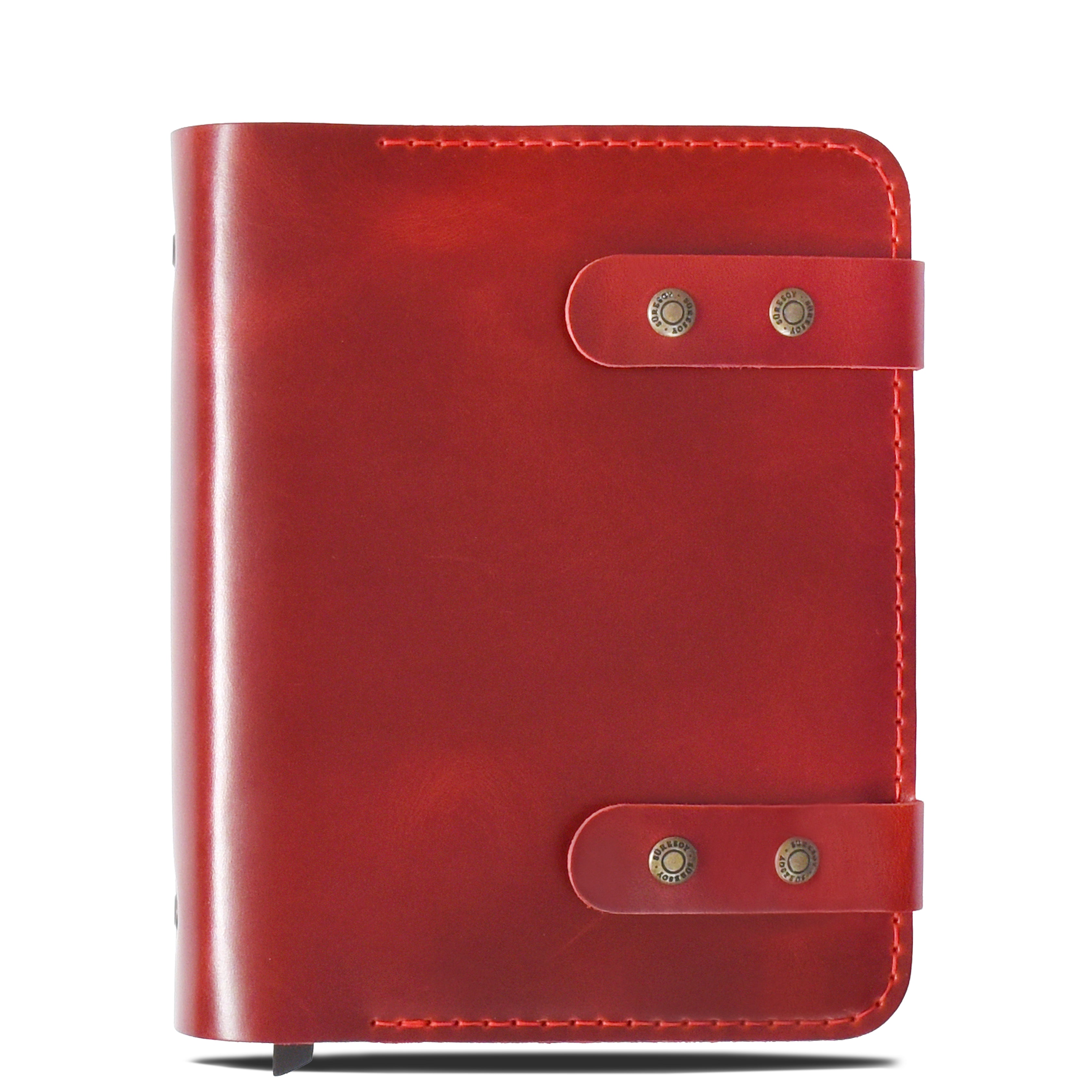 "Güneri A5 Pro - Antik Kırmızı" Lüks Hakiki Deri Organizer / Çizgili Bloknot, Ayraç, Anahtarlık Hediye