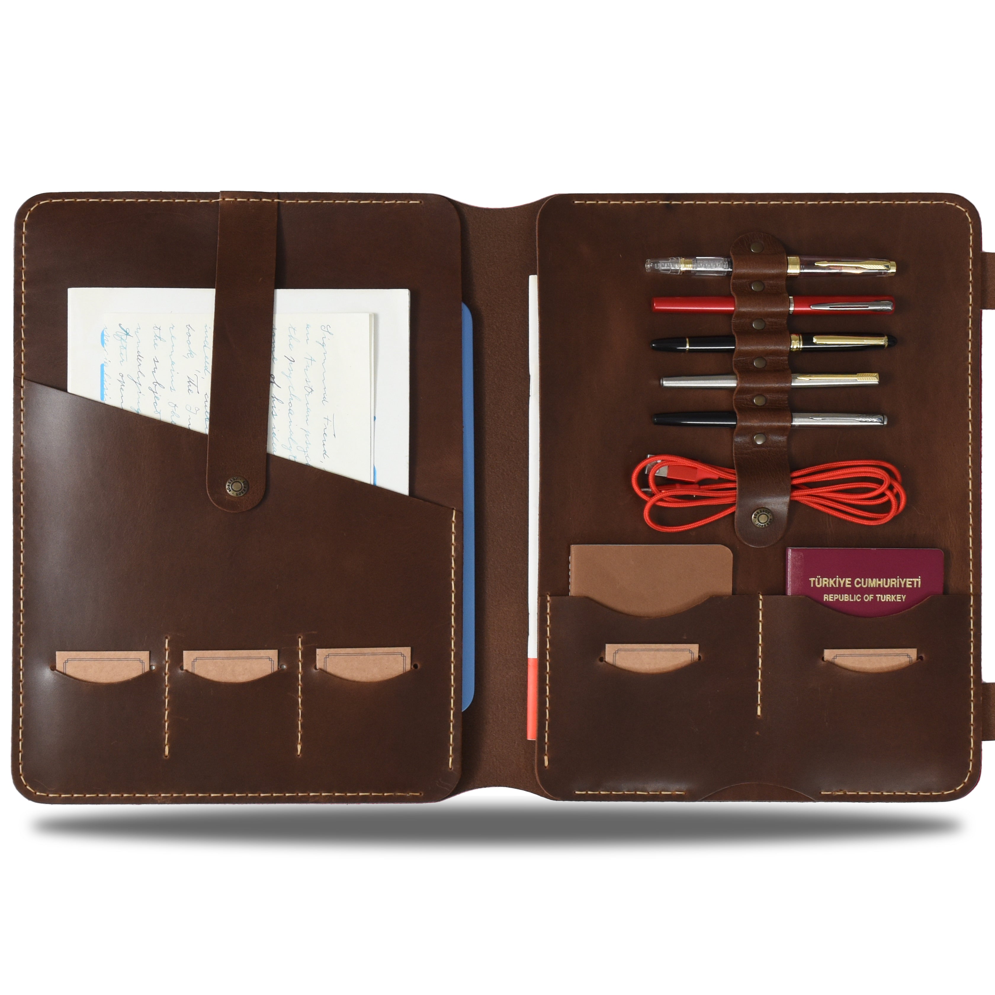 "Artunç XL" Lüks Hakiki Deri Organizer & Macbook - İPad Kılıfı