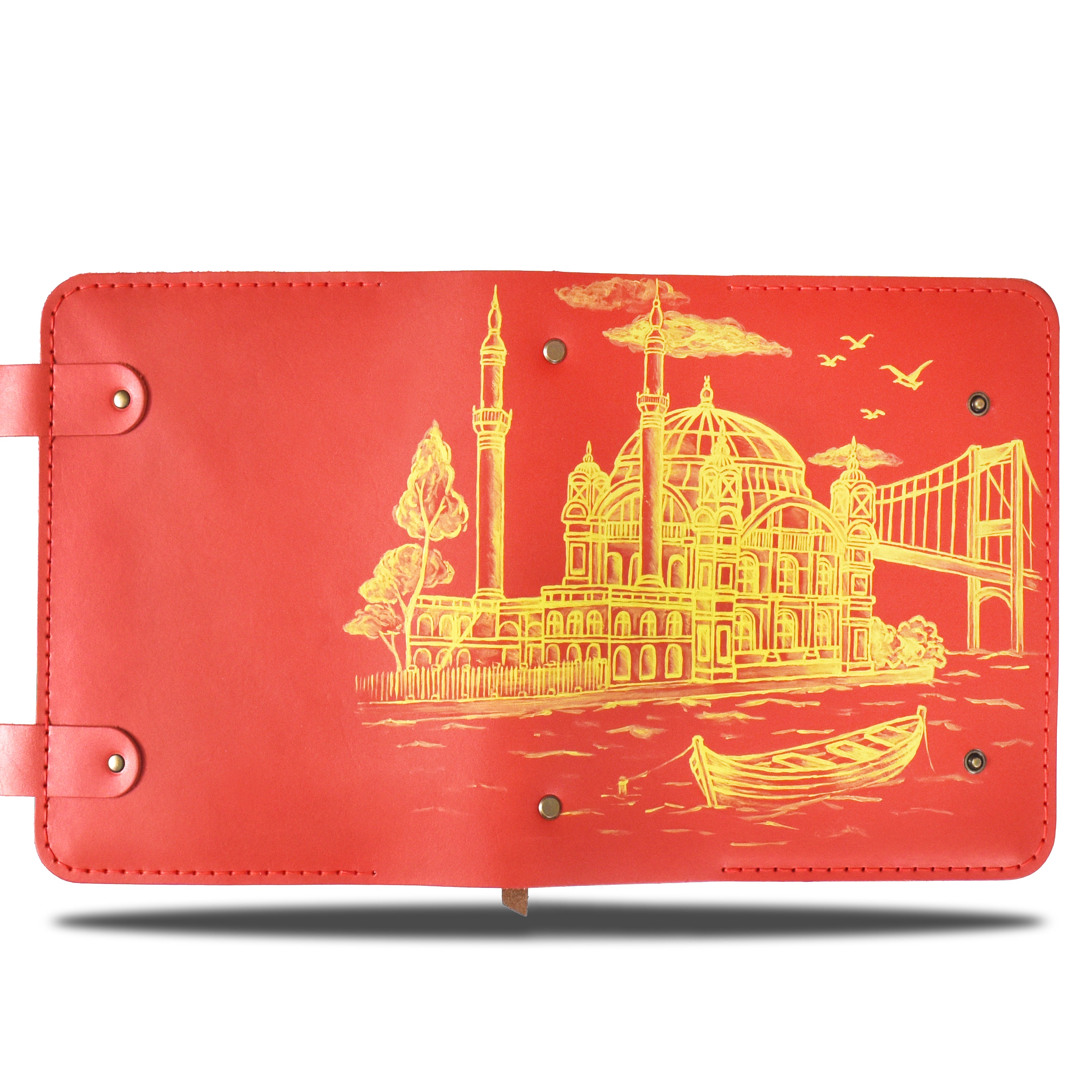 "Güneri A5 Pro-Kırmızı" ORTAKÖY Yedi Tepeli Şehir İstanbul Limitli Seri 2 / Sulu Boya ile İsim Yazma, Anahtarlık Hediye